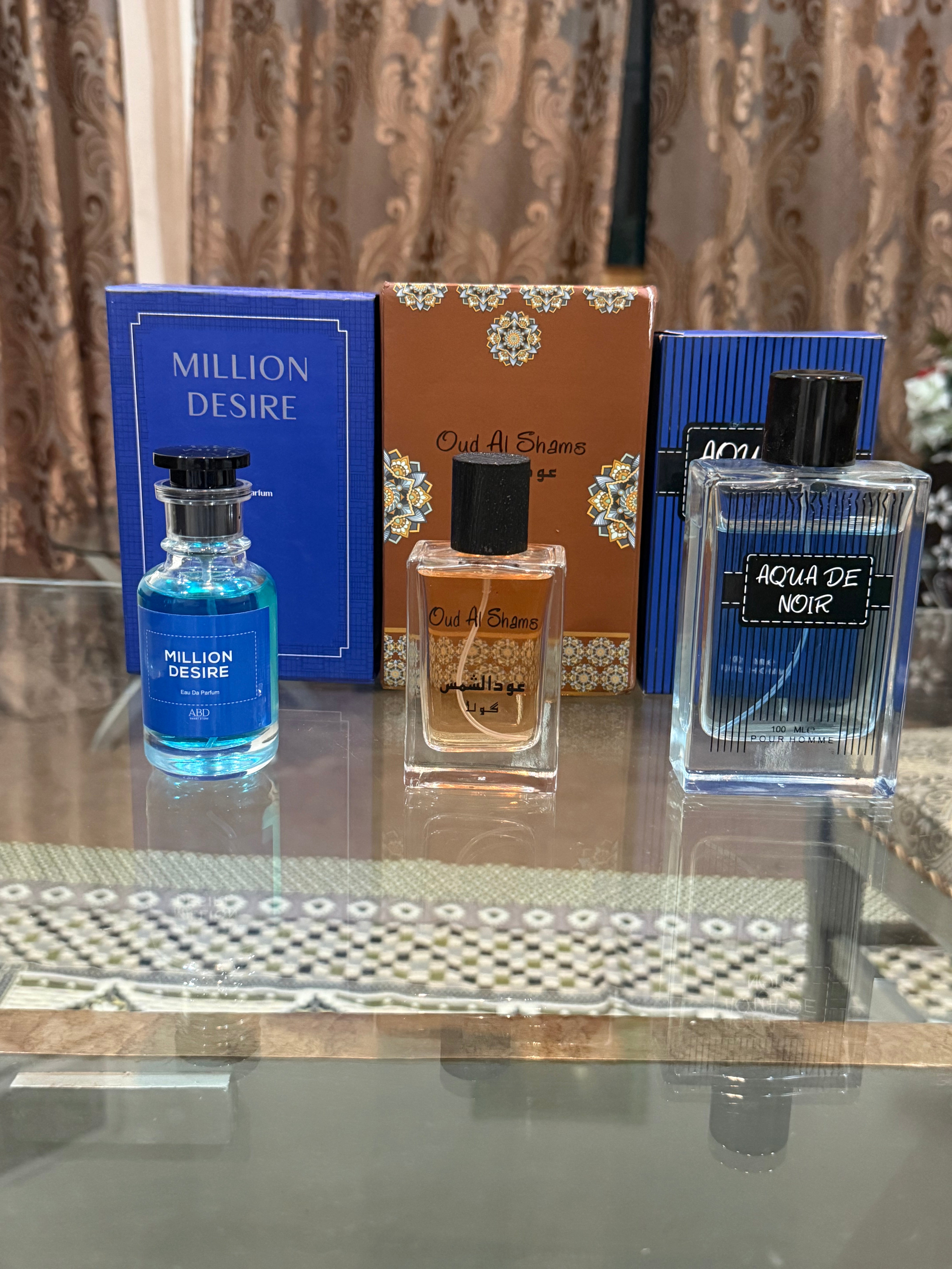 Oud al shams + million desire + Aqua De Noir