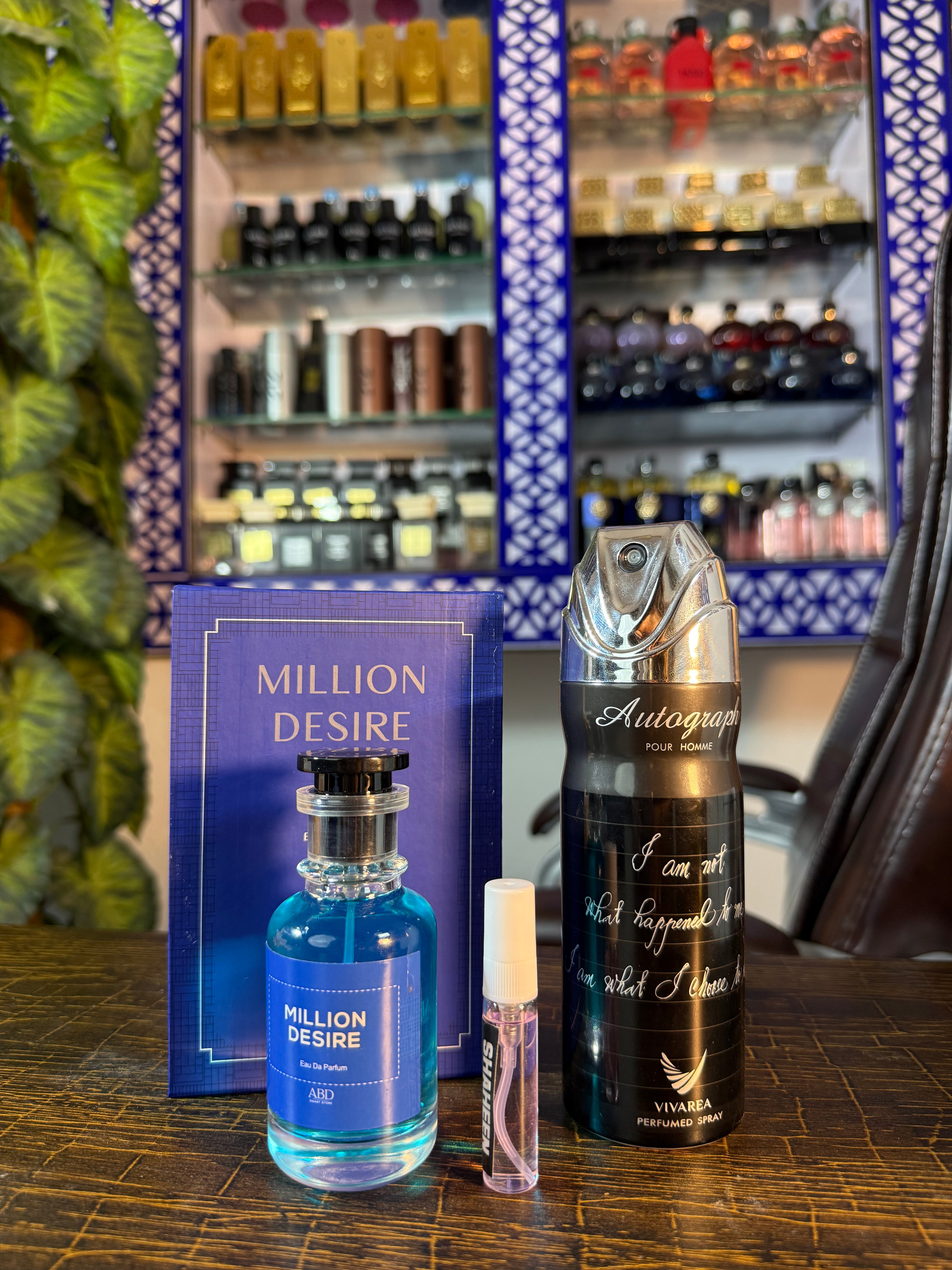 Million desire + bodyspray + 1 tester