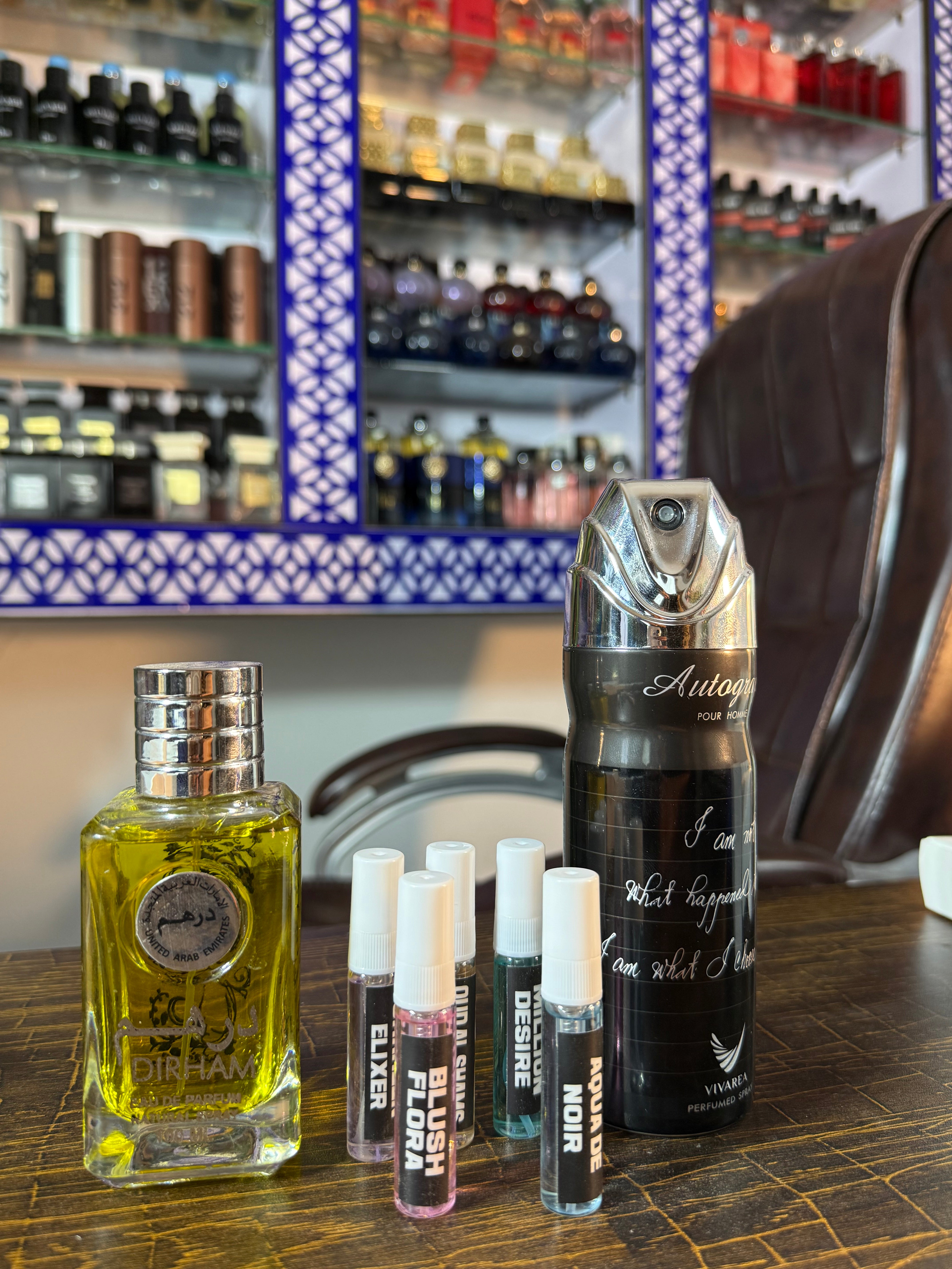 Tester box + Dirham + Bodyspray