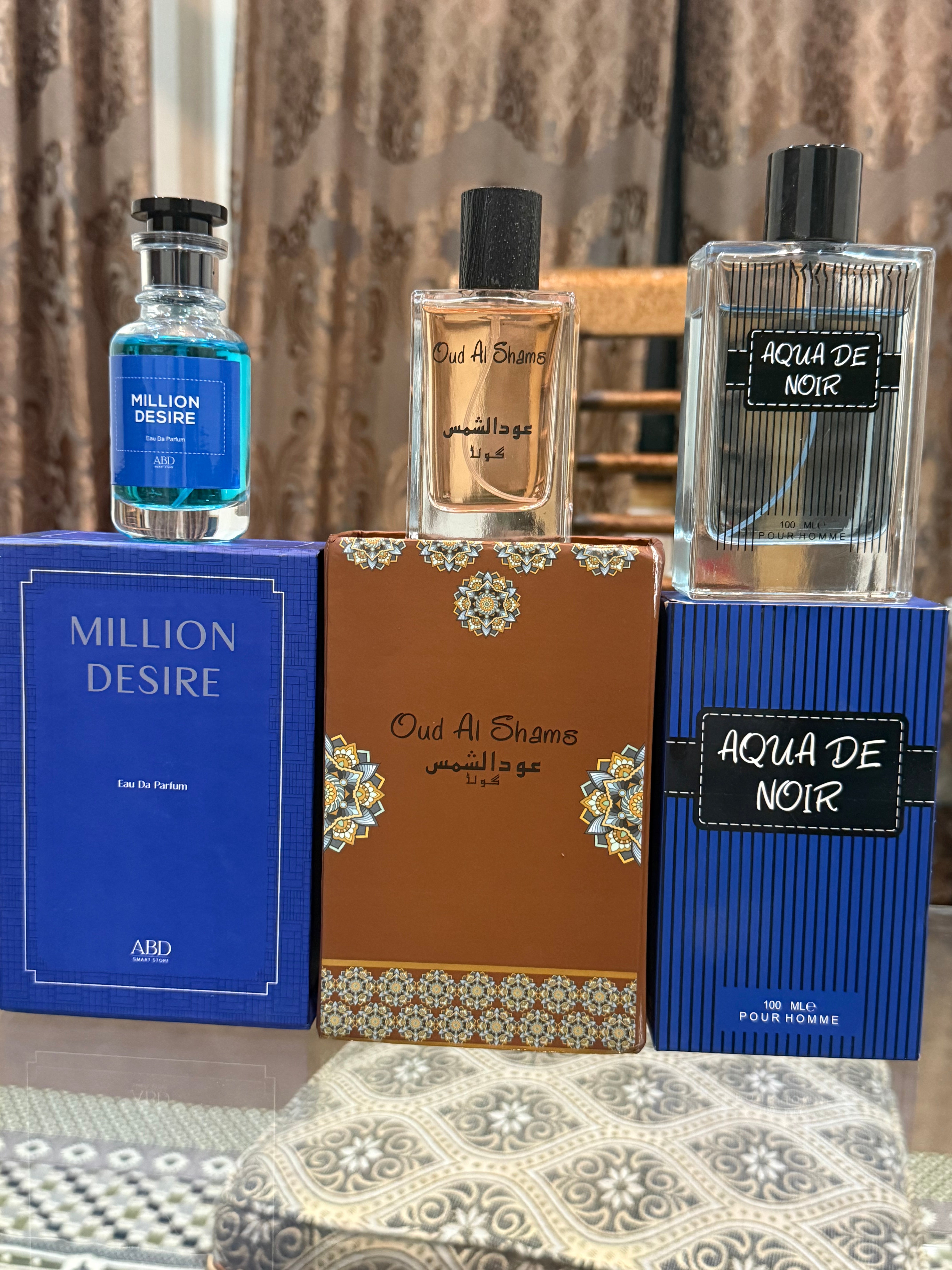 Oud al shams + million desire + Aqua De Noir