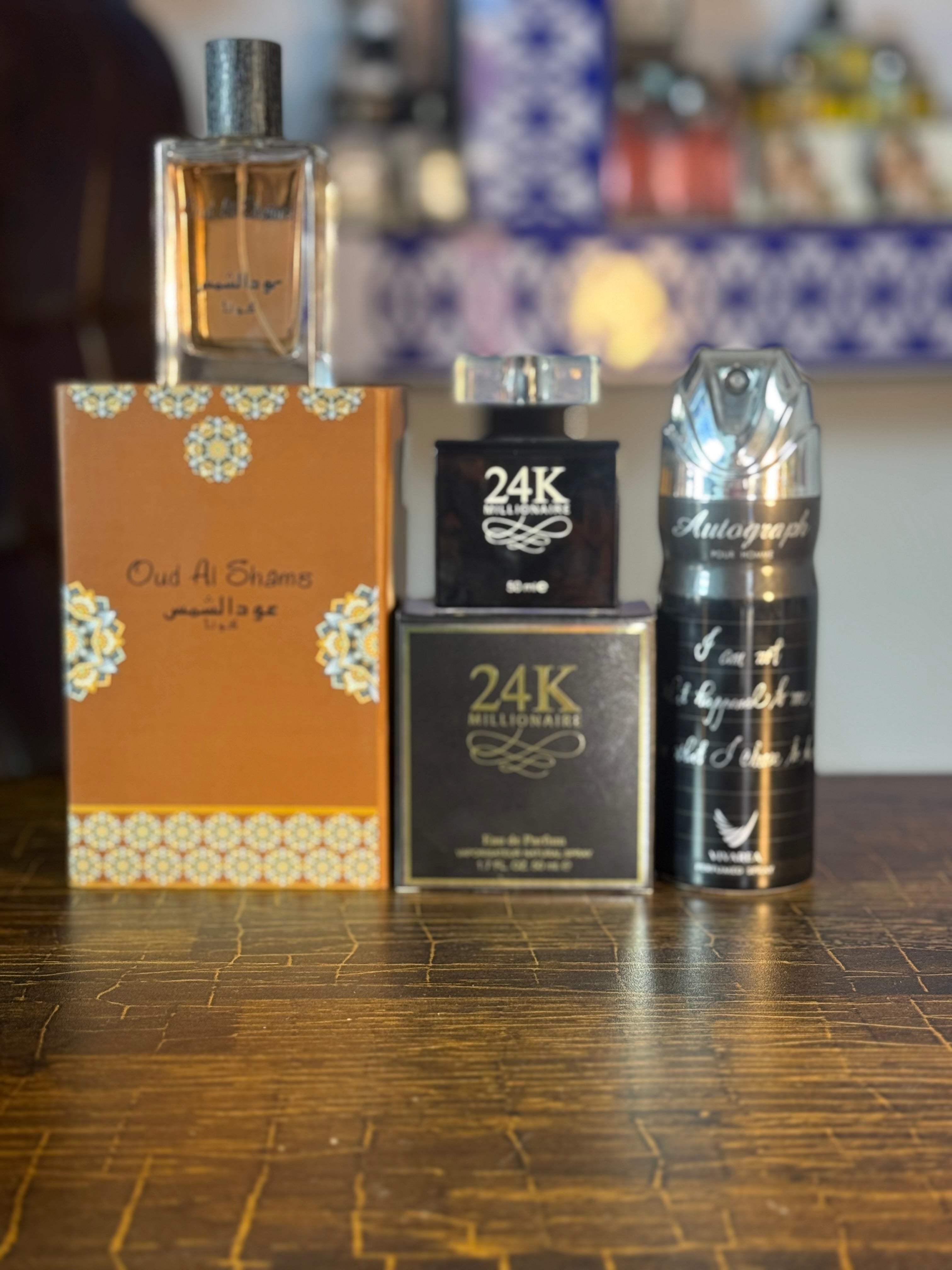 Oud al shams + 24k + bodyspray