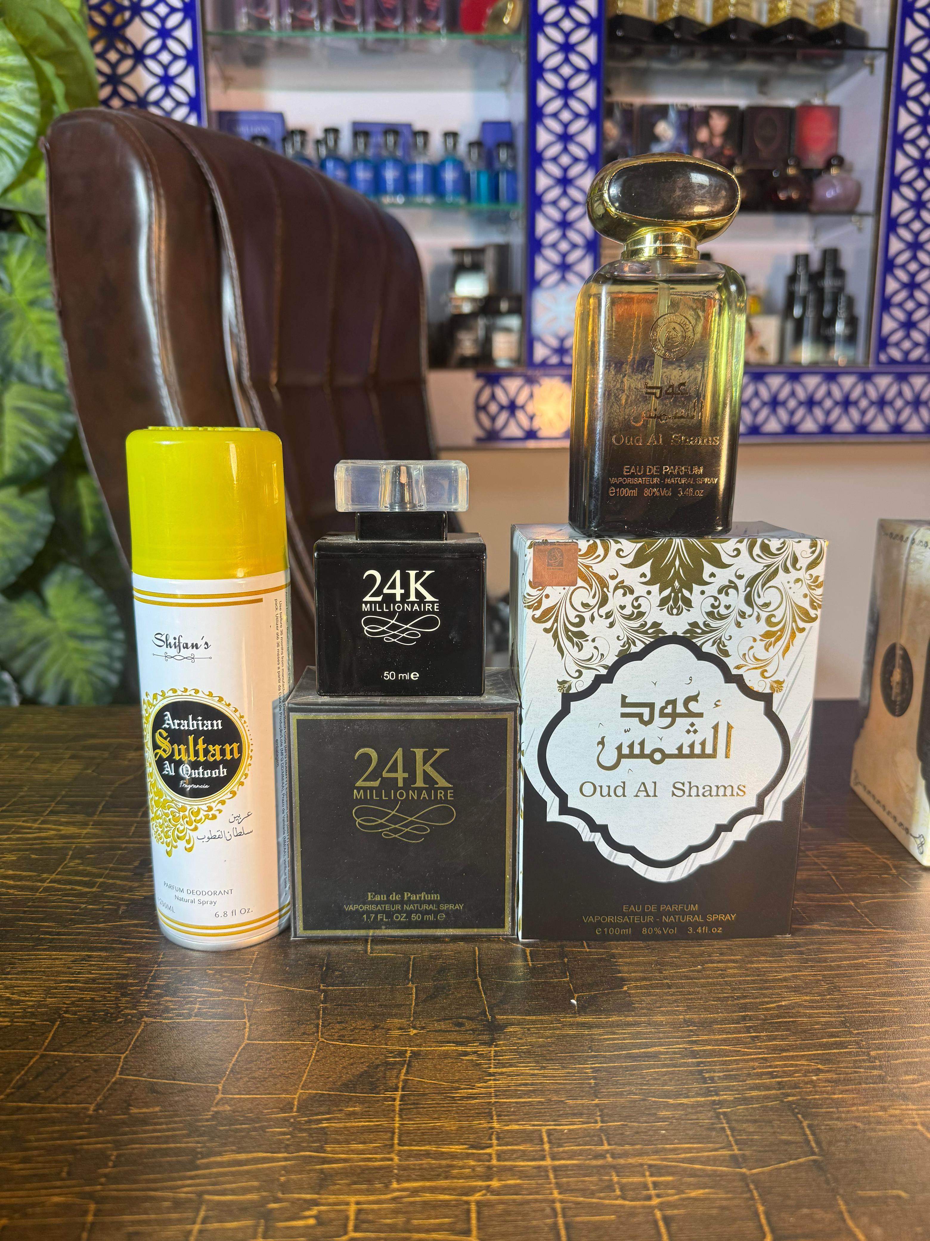 Oud Al shams + 24k + Bodyspray