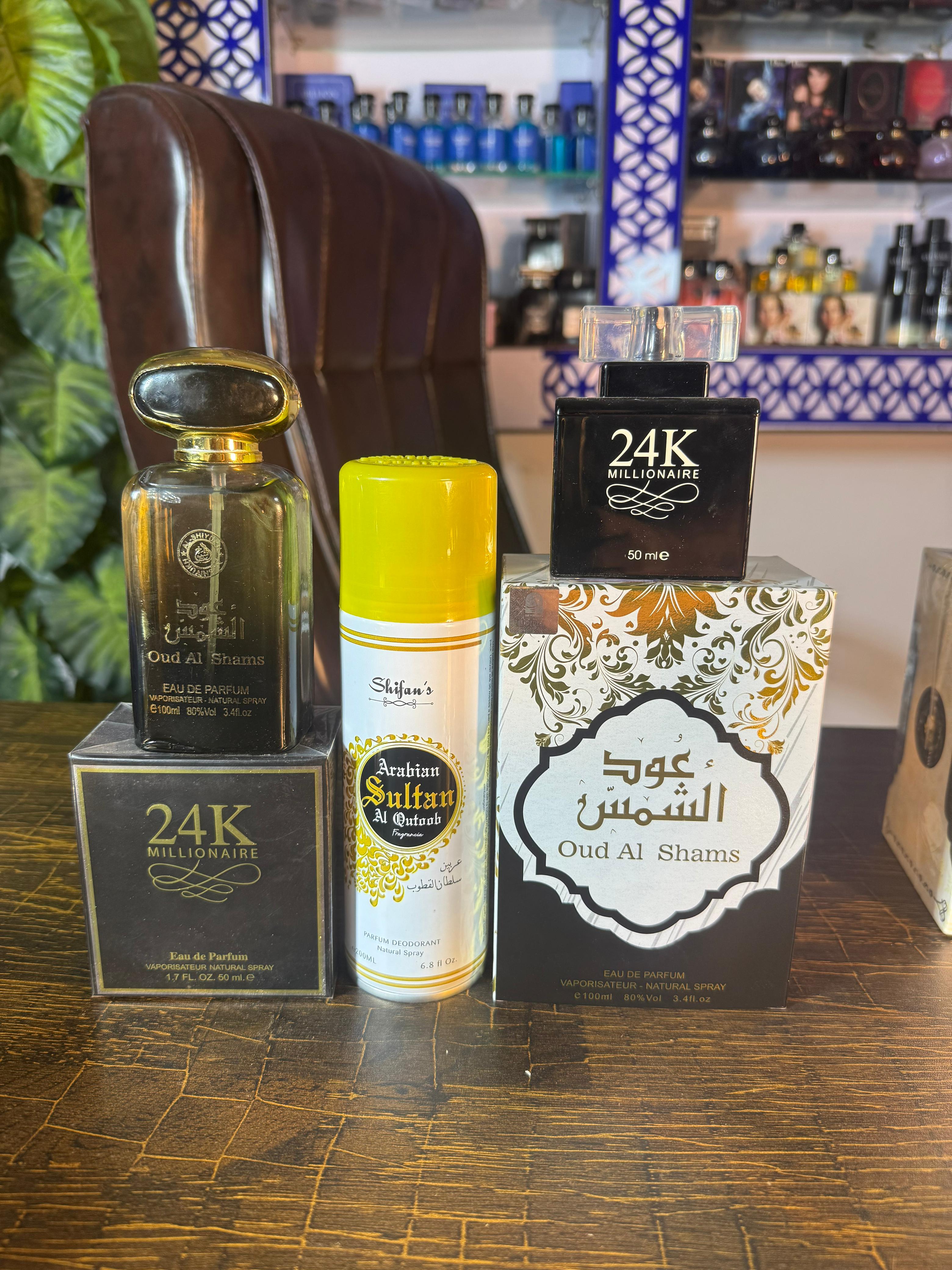 Oud Al shams + 24k + Bodyspray