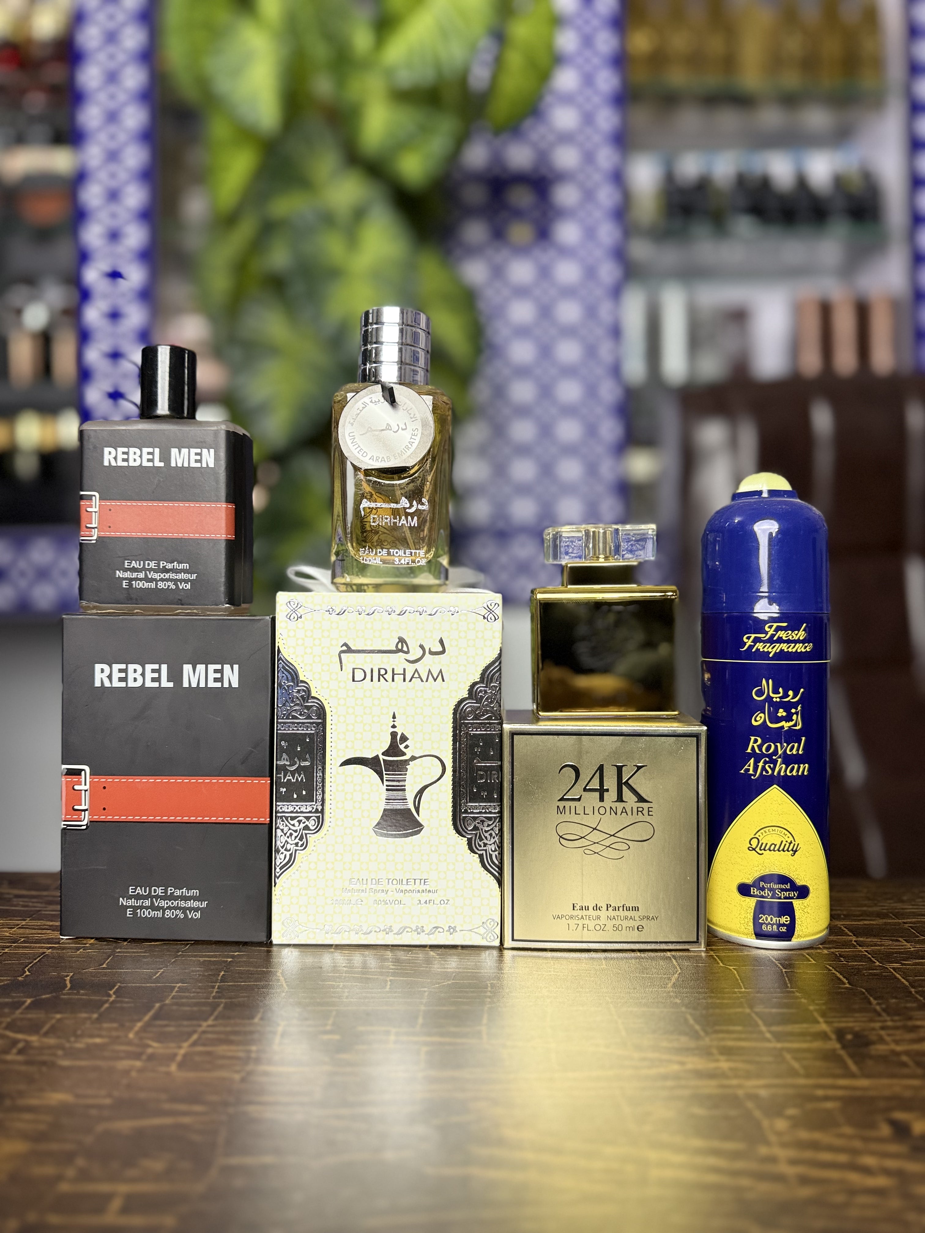 Deal of 4 ( dirham+rebelmen+24k+body spray)