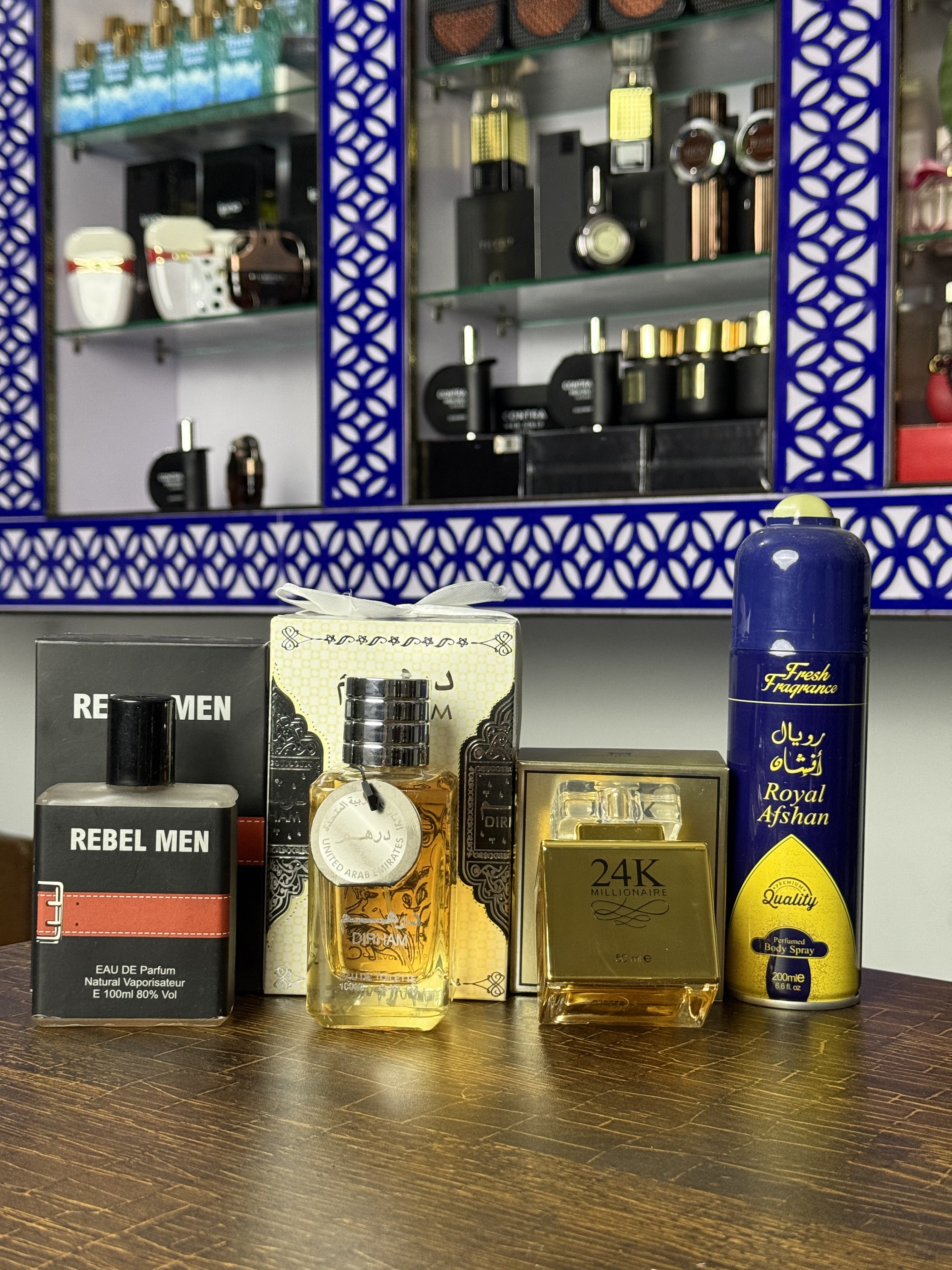 Deal of 4 ( dirham+rebelmen+24k+body spray)